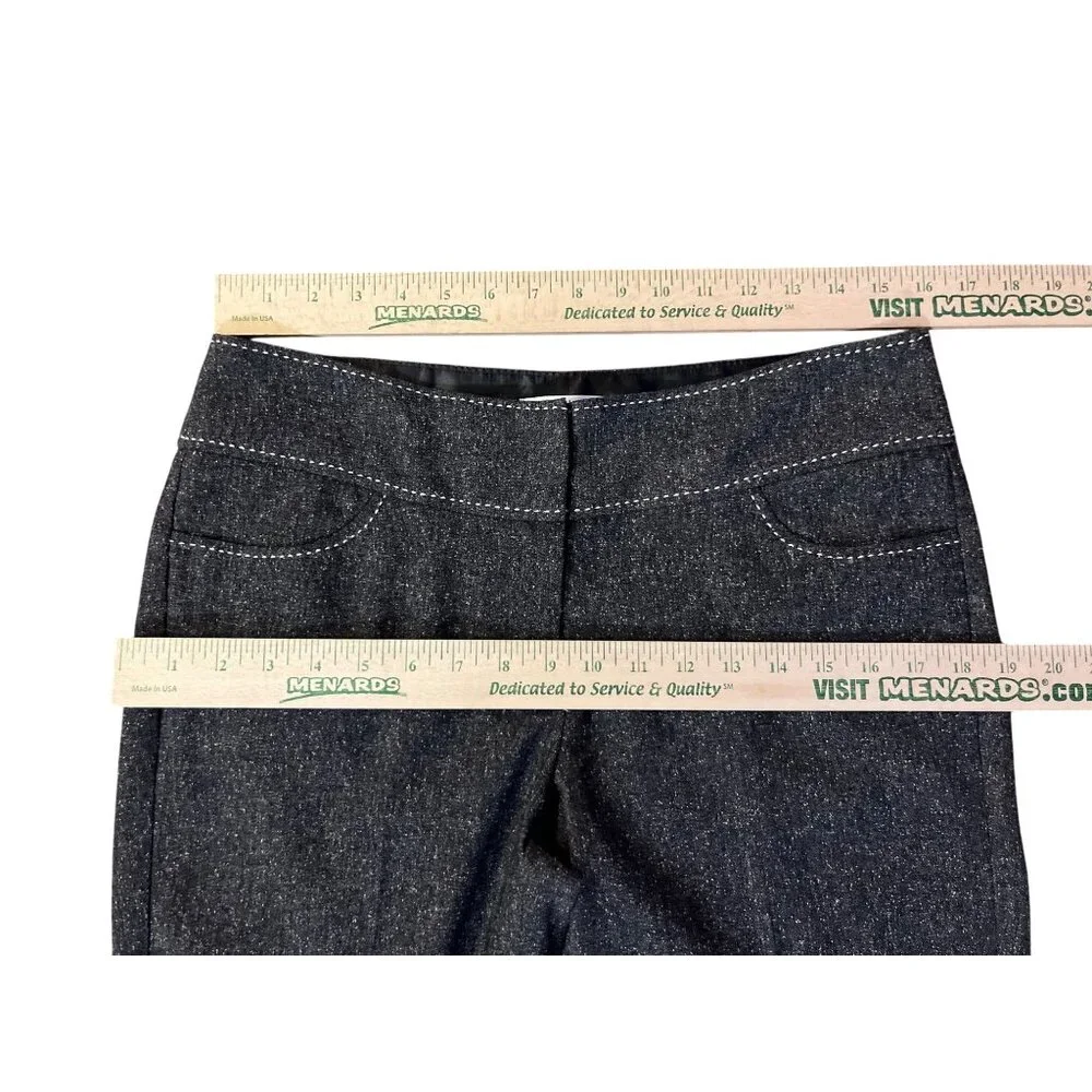 White House Black Market Womens 8 Used Black Gray Tweed Capri Pants - Picture 9 of 14